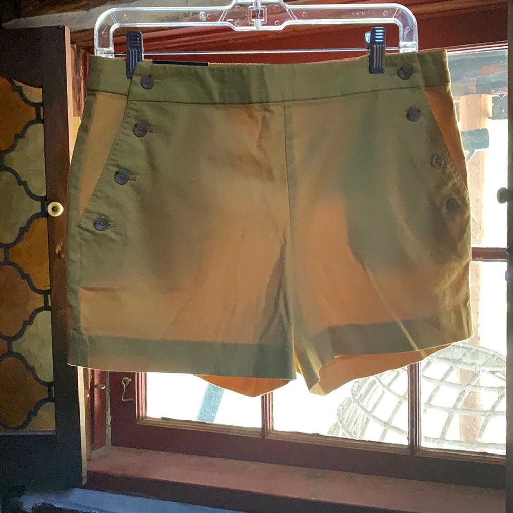Yellow Button Front Shorts • NWT